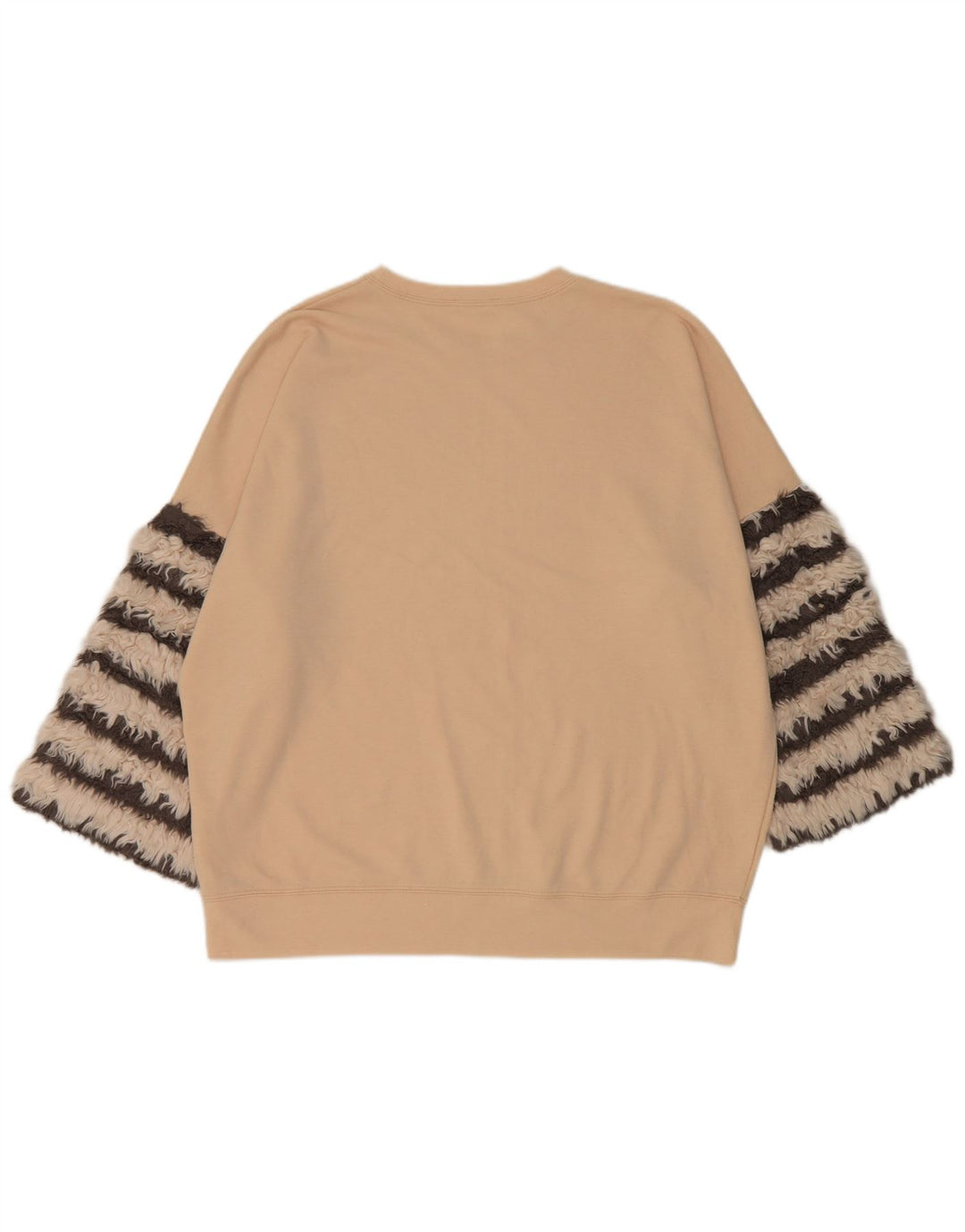 Felpa oversize da donna Zara con maniche a 3/4, taglia UK 14, beige medio