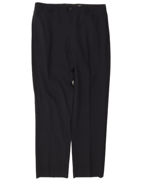 Pantaloni chino dritti da uomo Calvin Klein W32 L30 blu navy in lana
