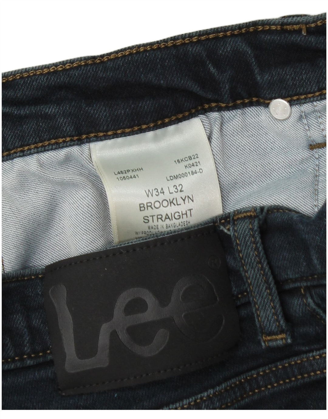 Jeans dritti da uomo LEE Brooklyn W34 L32 in cotone blu