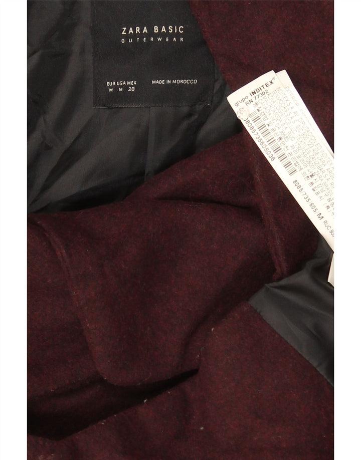 Giubbotto bomber con cappuccio da donna Zara UK 14 Acrilico bordeaux medio