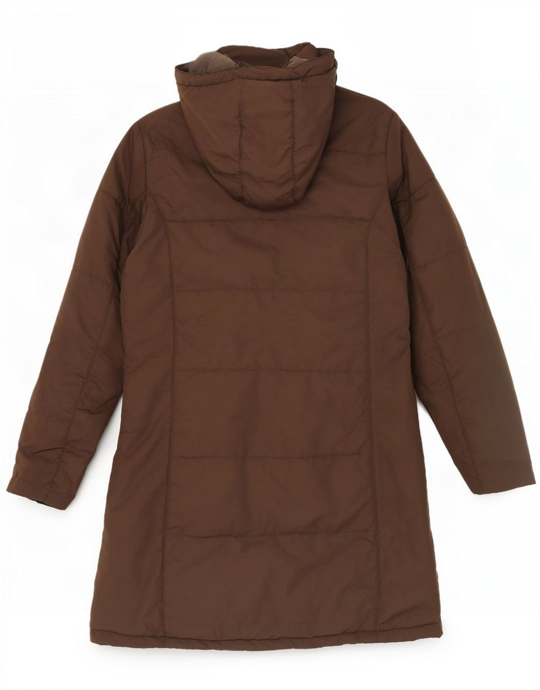 Cappotto imbottito con cappuccio da donna Jack Wolfskin UK 12/14 Poliestere marrone medio