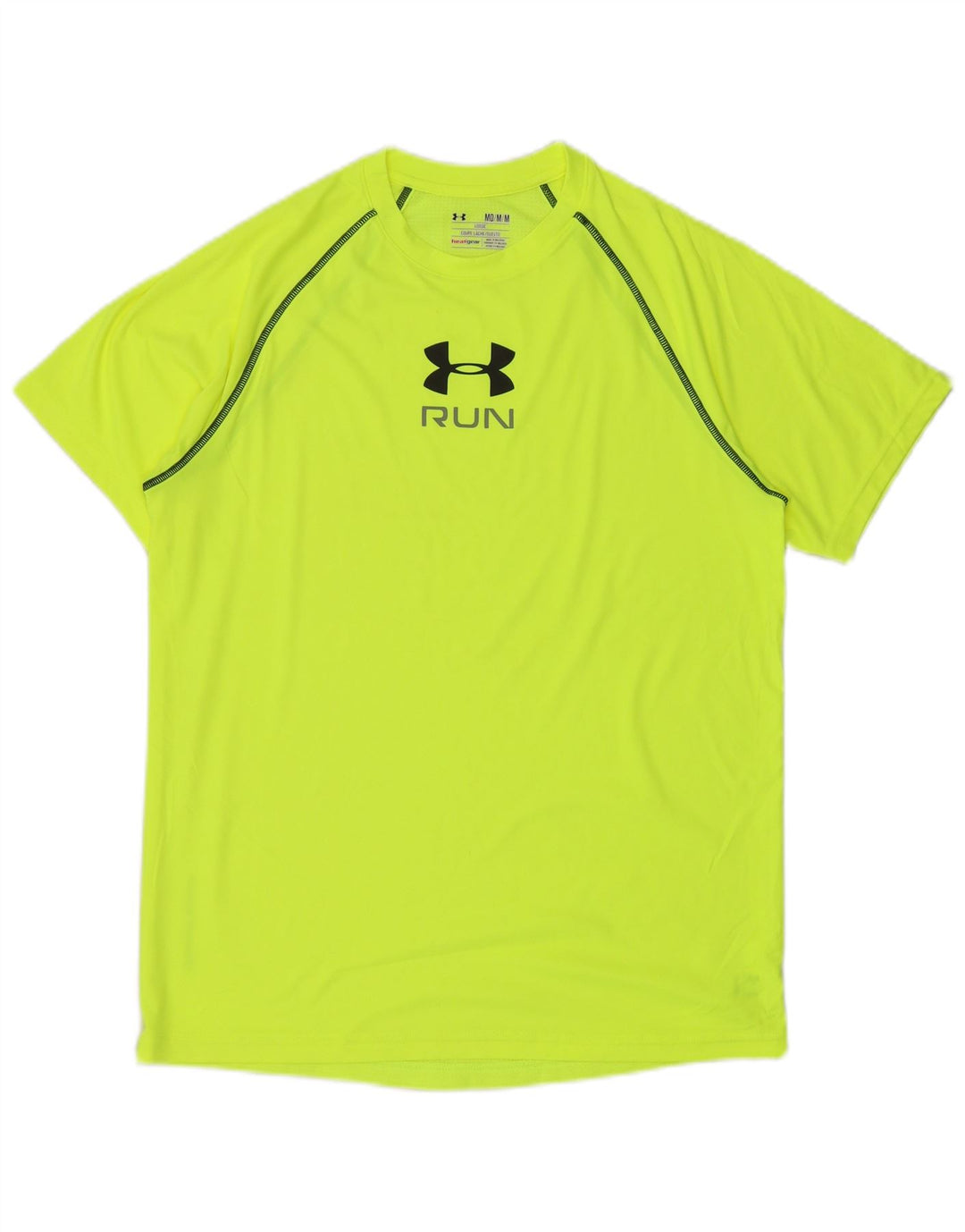 T-shirt grafica da uomo UNDER ARMOUR Heat Gear Top in poliestere verde medio