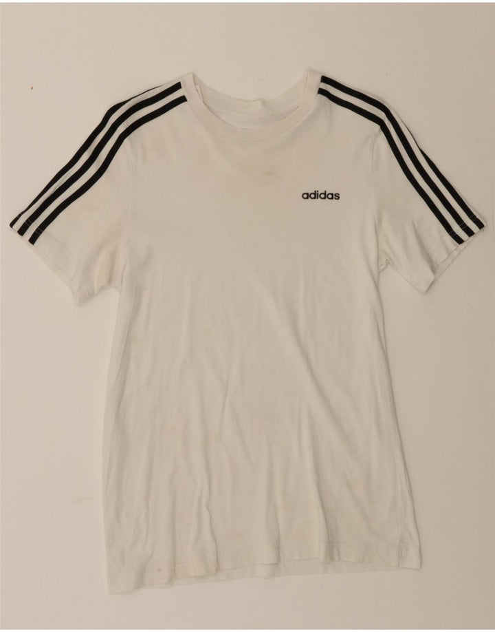 ADIDAS Boys T-Shirt Top 13-14 Years White Cotton Vintage Adidas and Second-Hand Adidas from Messina Hembry 