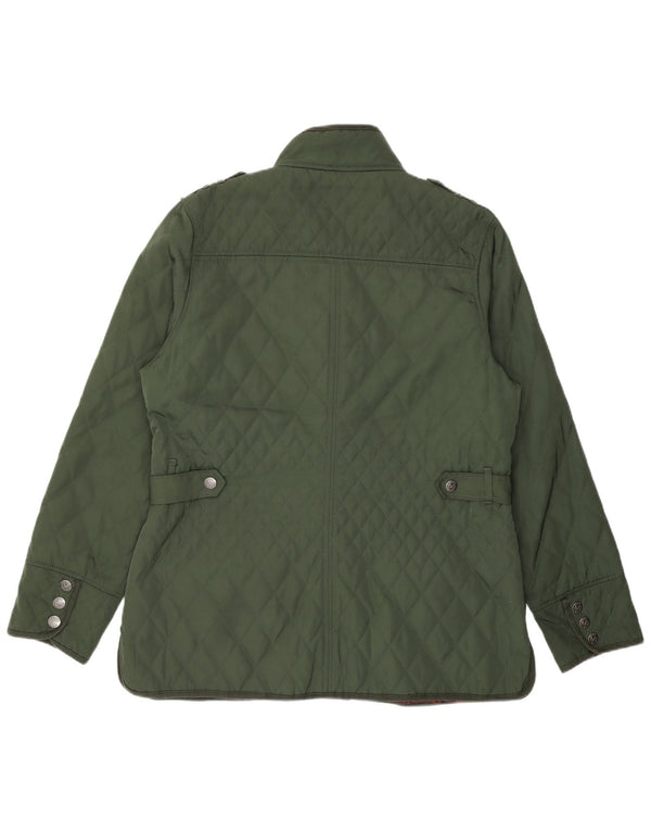 Crew Clothing Giacca trapuntata militare da donna UK 16 Grande poliestere verde