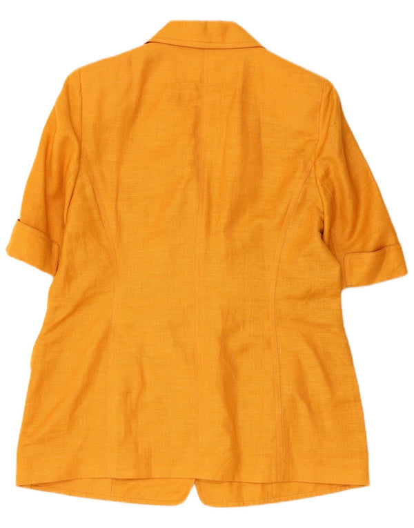 Giacca blazer aperta da donna a maniche corte Michel Crouzet IT 48 XL Lino arancione