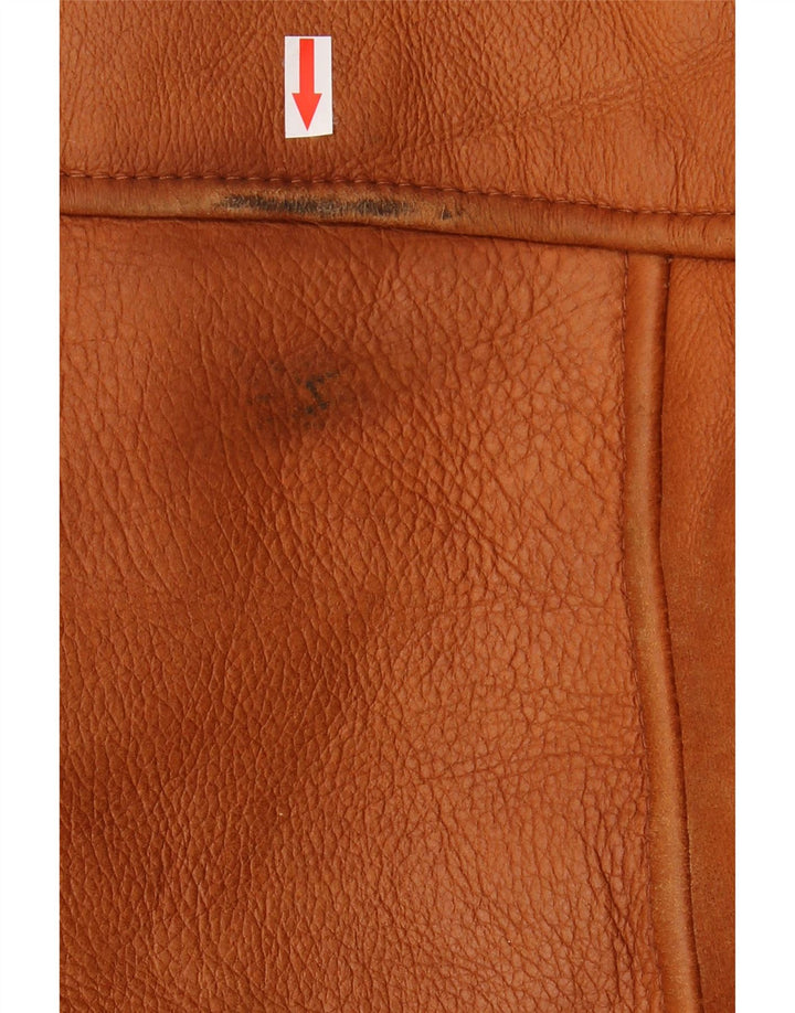 Giacca in shearling vintage da uomo IT 56 3XL Shearling marrone