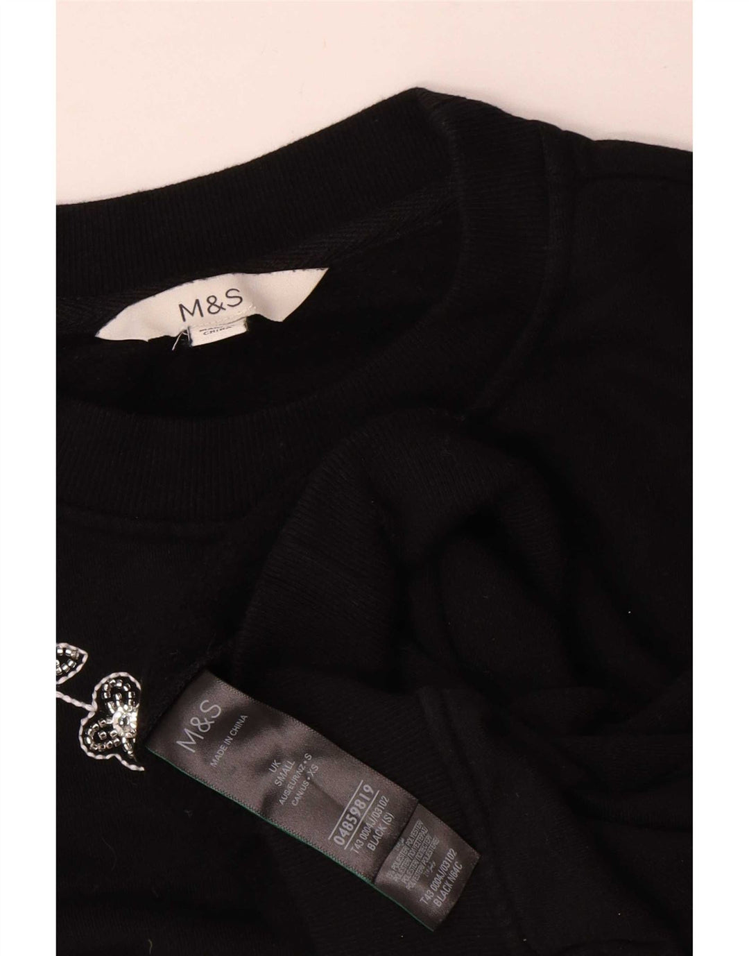 Felpa oversize da donna Marks & Spencer UK 10 Small Black Floral