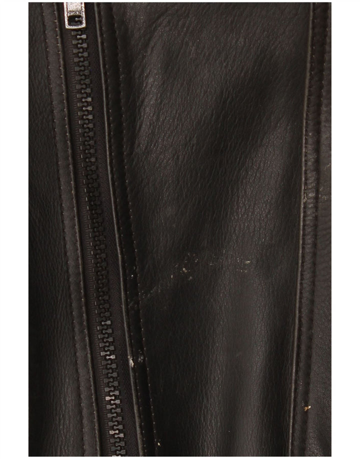 Giacca da motociclista in pelle da uomo Modeka IT 56 2XL Nera