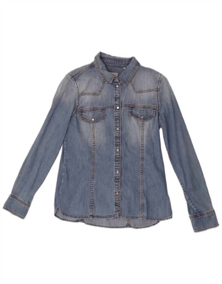 Camicia in denim da donna Marella UK 10 piccolo cotone blu