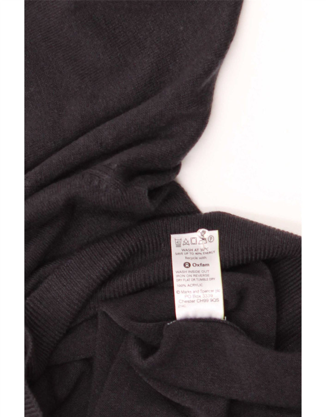 Maglione da uomo Marks & Spencer con scollo a V blu Harbour, acrilico blu scuro medio