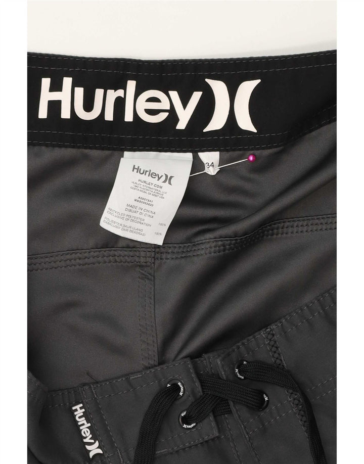Pantaloncini da bagno da uomo Hurley grandi in poliestere grigio