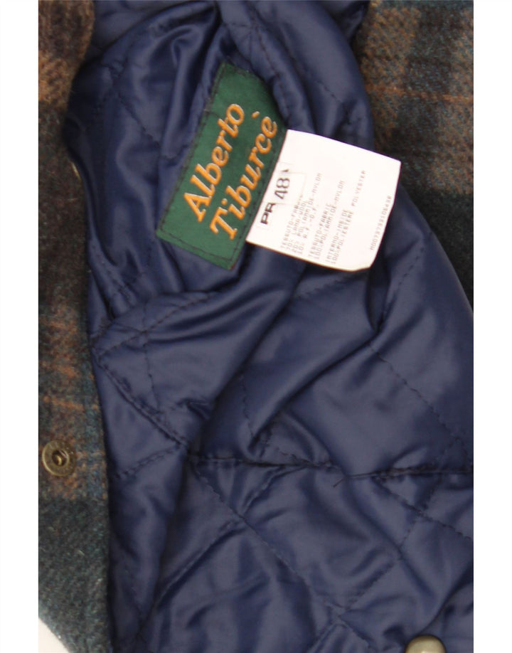 Gilet vintage da uomo IT 48 medio in lana a quadri multicolore