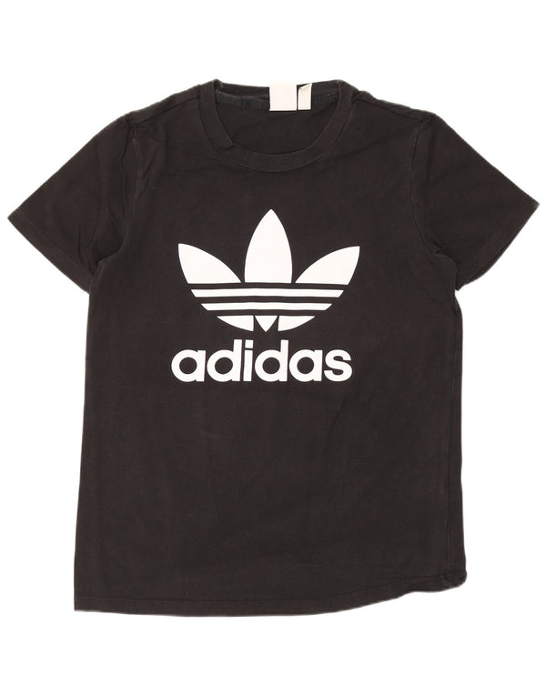 T-shirt grafica da donna Adidas Top UK 10 piccola in cotone nero