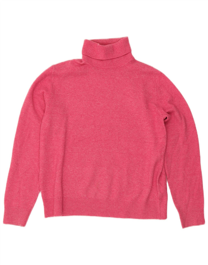 Maglione maglione a collo alto da donna Marks & Spencer UK 10 piccolo rosa chiazzato