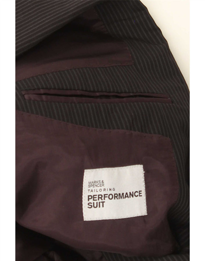 Giacca blazer a 2 bottoni da uomo Marks & Spencer UK 38 gessato medio nero