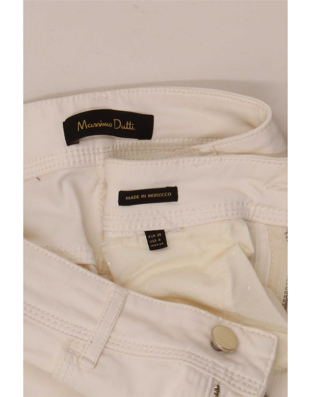 Jeans dritti da donna Massimo Dutti EU 36 XS W26 L26 Bianco
