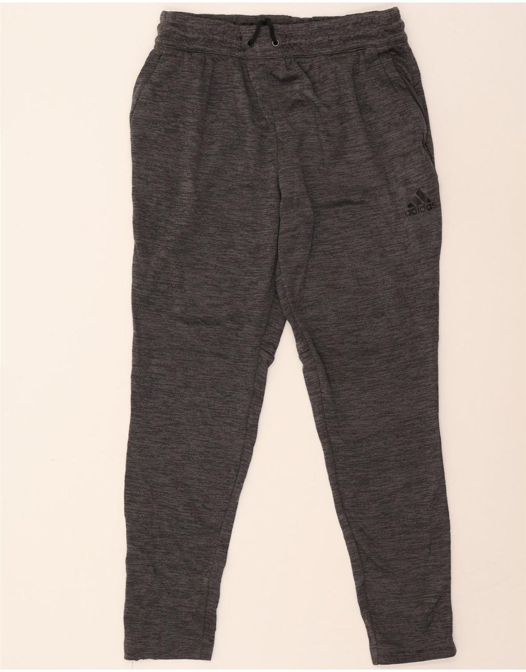 ADIDAS Mens Tracksuit Trousers Medium Grey Flecked Polyester Vintage Adidas and Second-Hand Adidas from Messina Hembry 