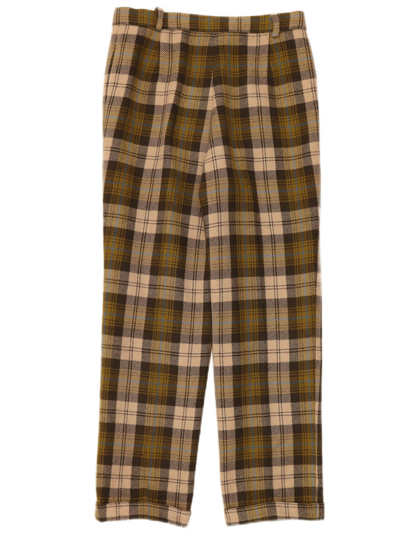 Pantaloni da abito dritti da donna Tyroland W28 L27 scozzese kaki