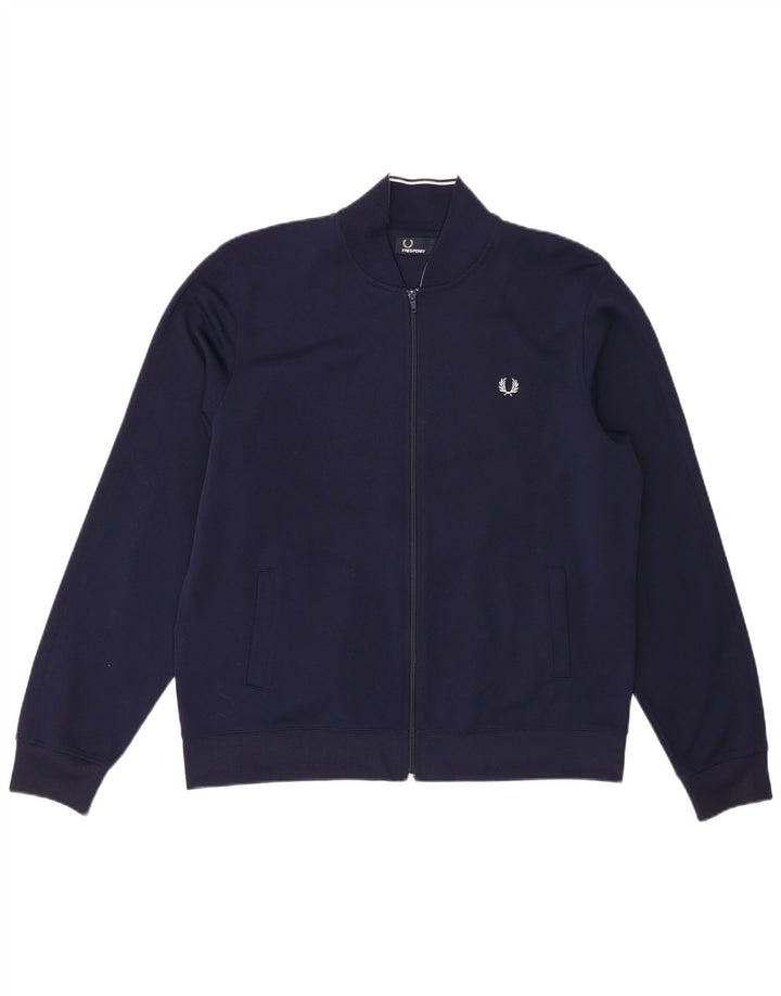 Giacca da tuta da uomo Fred Perry grande in poliestere blu navy