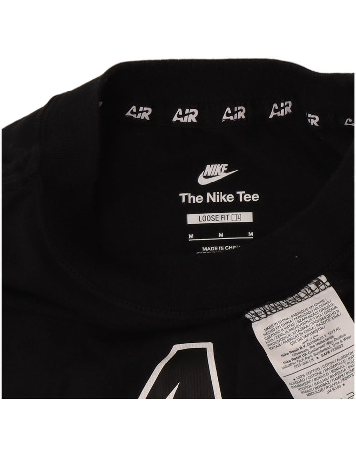 T-shirt grafica Nike Air Loose Fit da uomo, cotone medio nero
