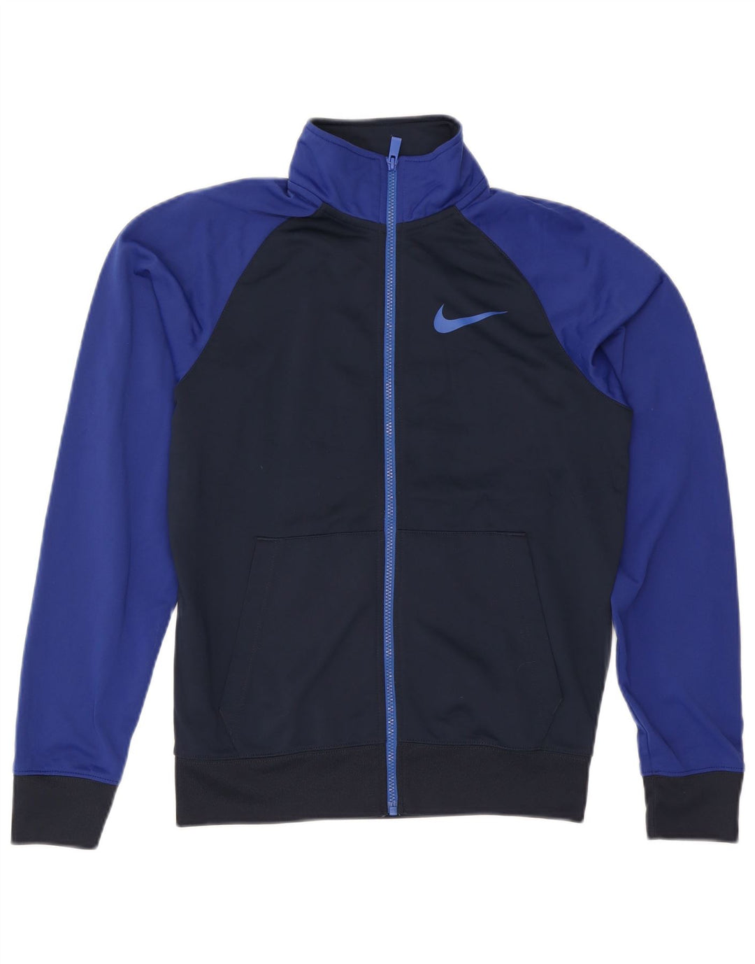 Giacca da ginnastica da uomo Nike Small, giacca in poliestere color block blu navy
