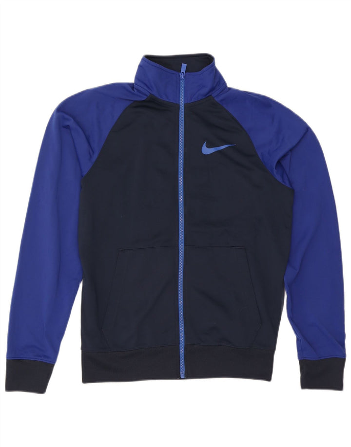 Giacca da ginnastica da uomo Nike Small, giacca in poliestere color block blu navy