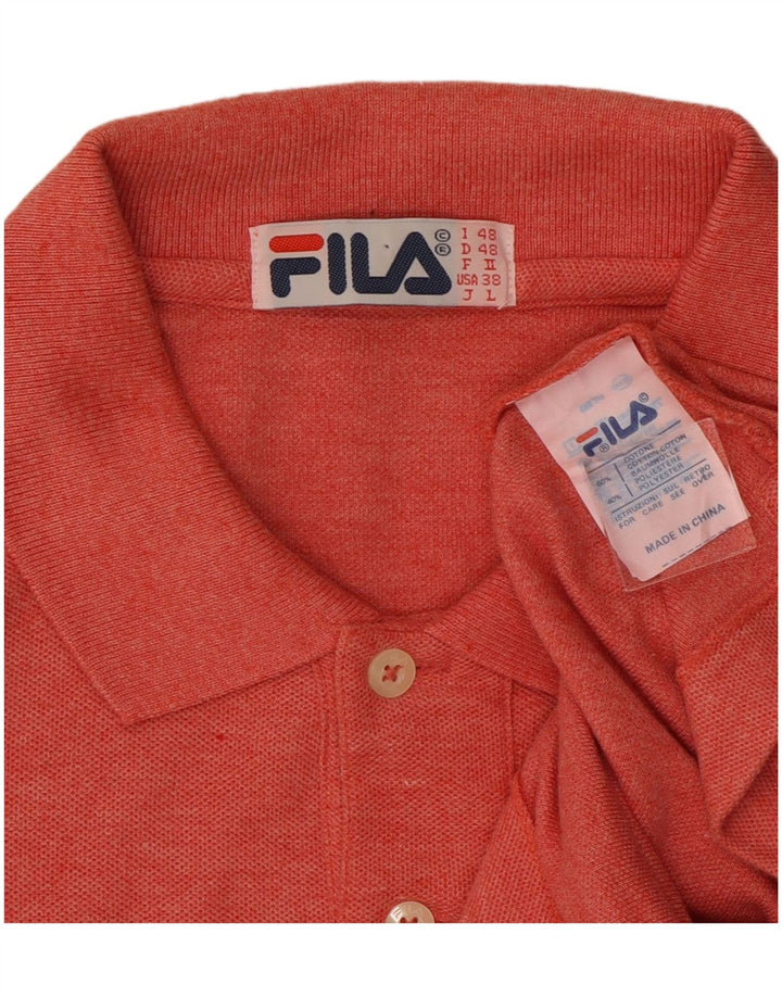 Polo Uomo Manica Lunga FILA IT 48 Cotone Rosa Medio