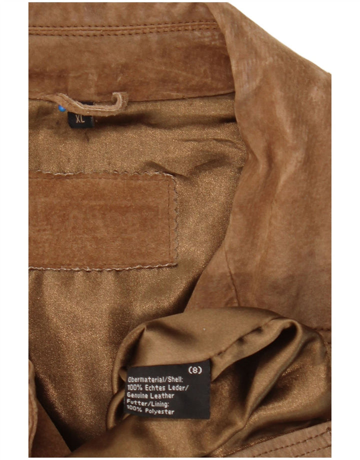 Giubbotto bomber in pelle scamosciata da uomo VINTAGE UK 42 XL in pelle marrone