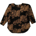 VINTAGE Womens Abstract Pattern Top 3/4 Sleeve UK 18 XL Black Vintage Vintage and Second-Hand Vintage from Messina Hembry 