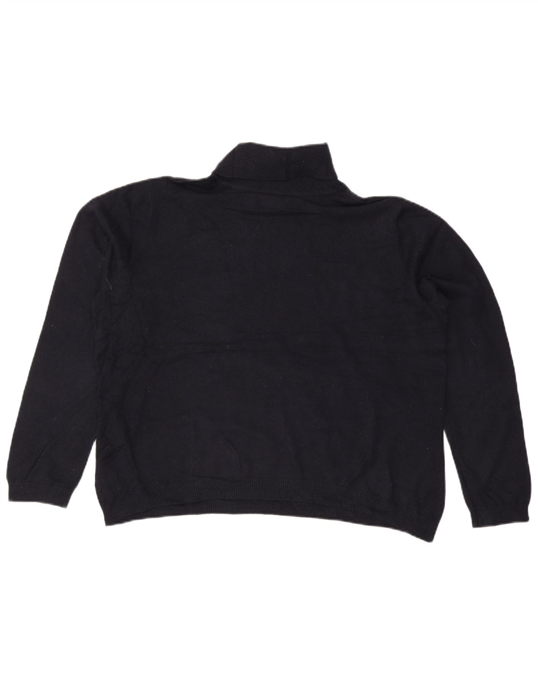 RALPH LAUREN Maglione maglione da donna con collo alto UK 20 2XL Seta blu navy