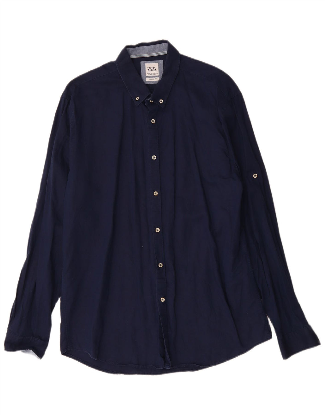 Camicia ZARA da uomo vestibilità comoda XL blu navy