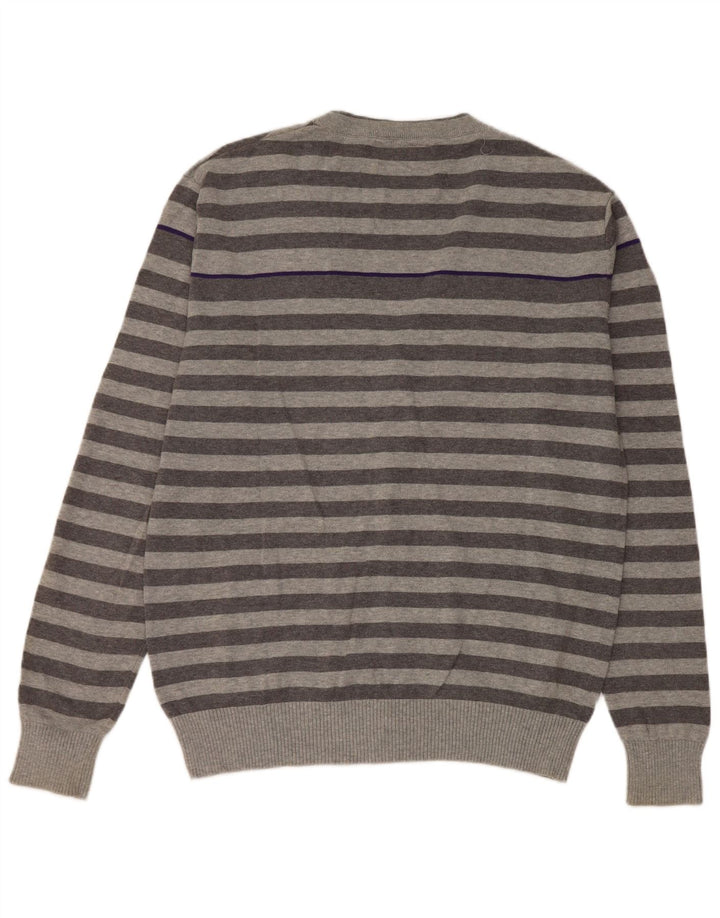 JACK & JONES Maglione cardigan da uomo XL in cotone a righe grigie