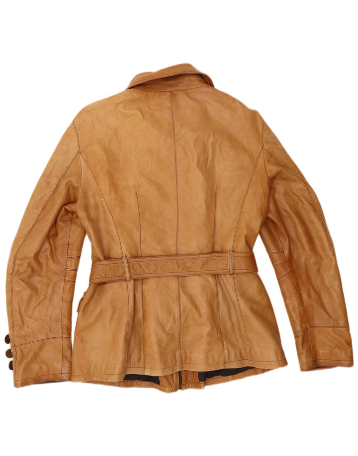 Giacca in pelle vintage da donna IT 50 XL in pelle beige