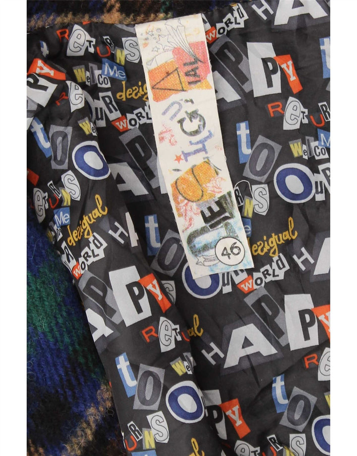 Desigual Bomber da donna con grafica a pipistrello EU 46 XL a quadri multicolore
