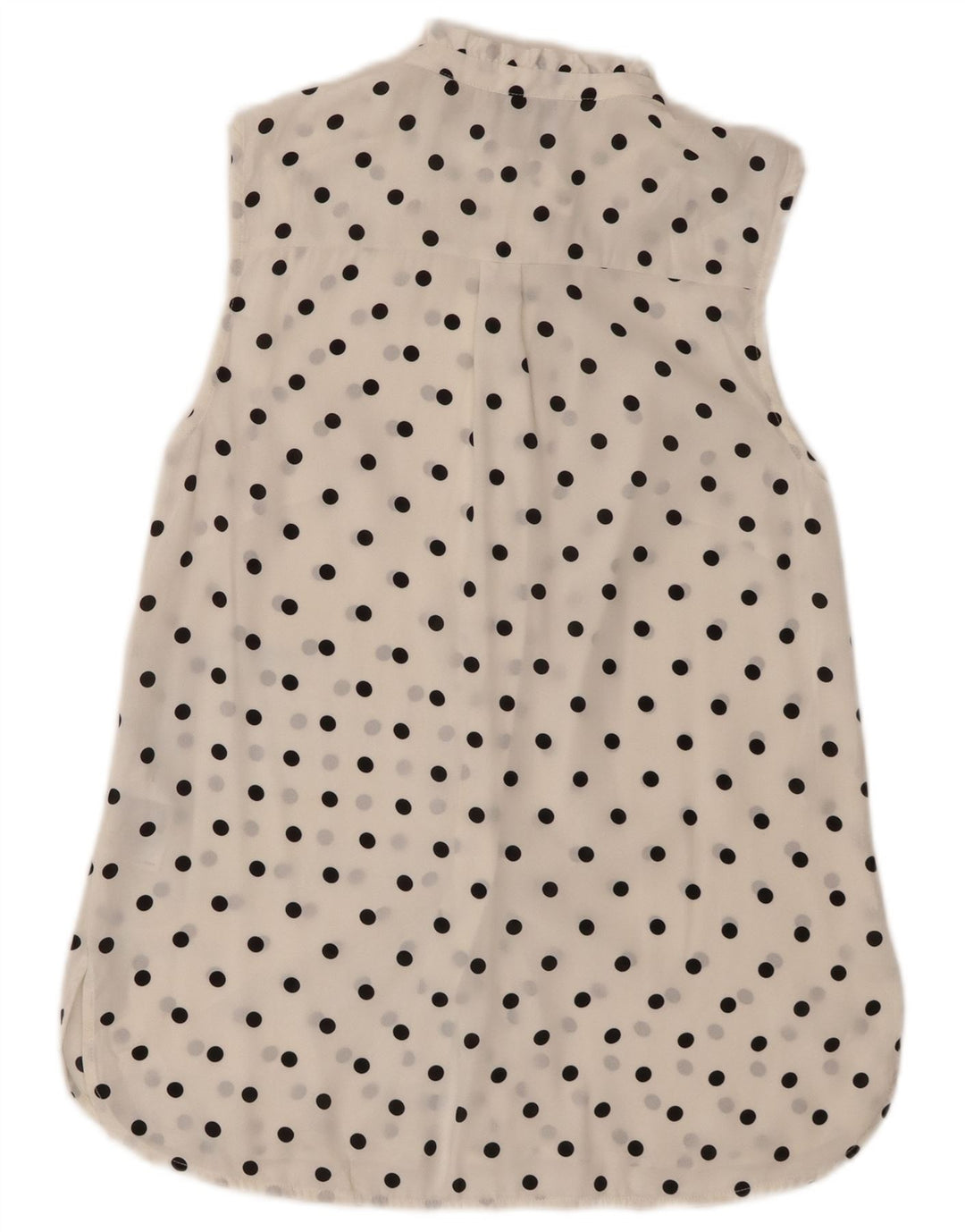 Camicetta senza maniche da donna Oasis UK 8 Piccolo poliestere bianco a pois