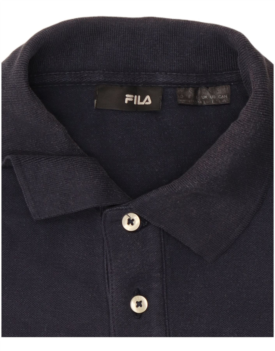 Polo da uomo a maniche lunghe FILA grande blu navy