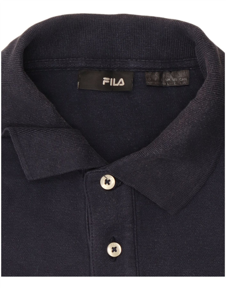 Polo da uomo a maniche lunghe FILA grande blu navy