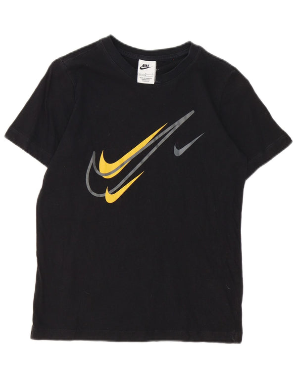 T-shirt grafica da ragazzo Nike Top 12-13 anni grande in cotone nero