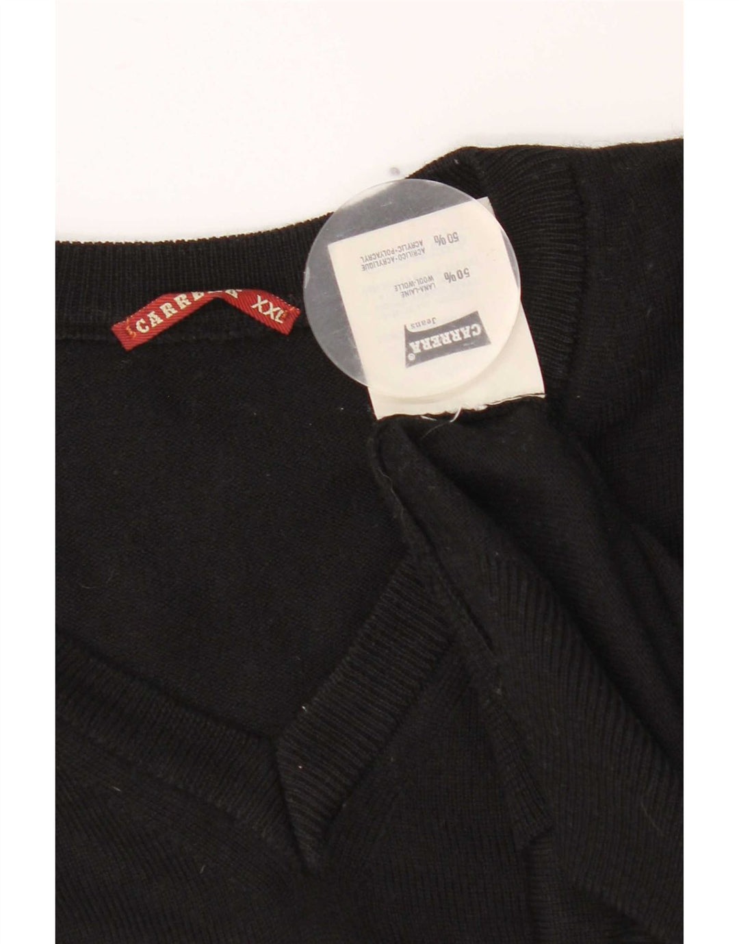 Maglione da uomo con scollo a V Carrera 2XL lana nera