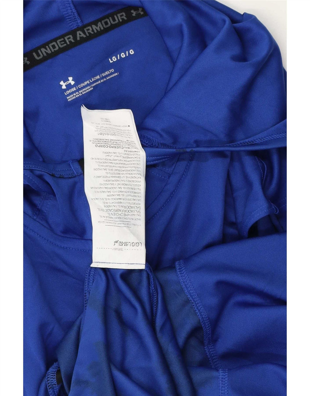 Under Armour Canottiera grafica da uomo con cappuccio, grande poliestere blu con stampa animalier