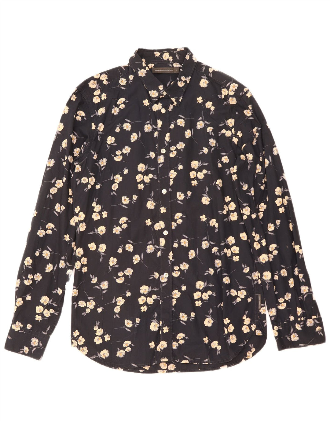 Camicia da uomo French Connection in cotone floreale medio blu navy