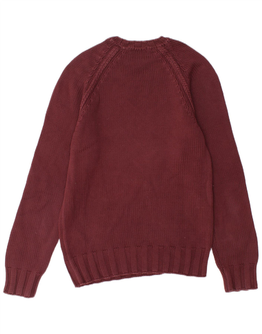 Maglione maglione girocollo da uomo Zara in cotone bordeaux medio