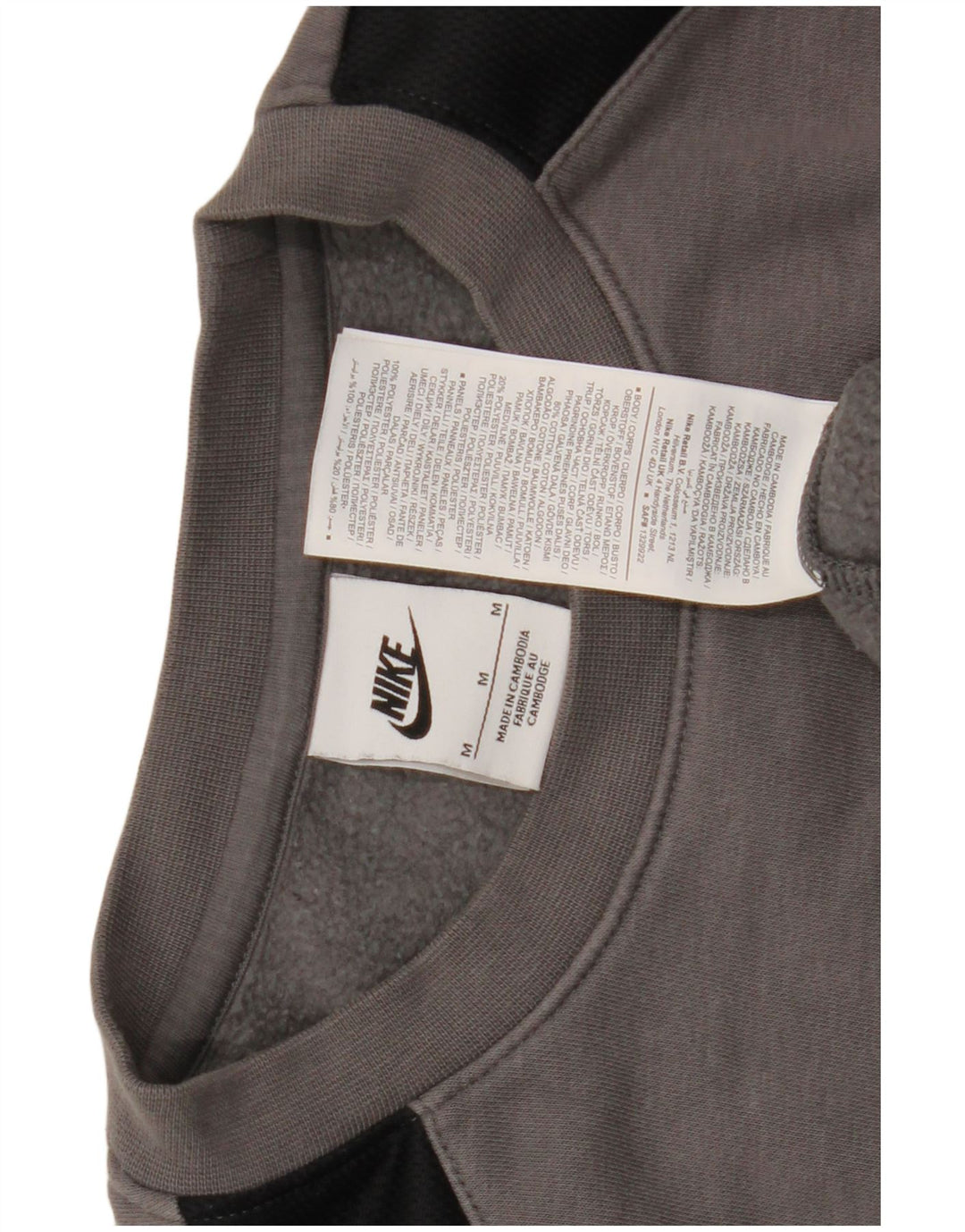 Felpa grafica da uomo Nike Felpa in cotone color block grigio medio