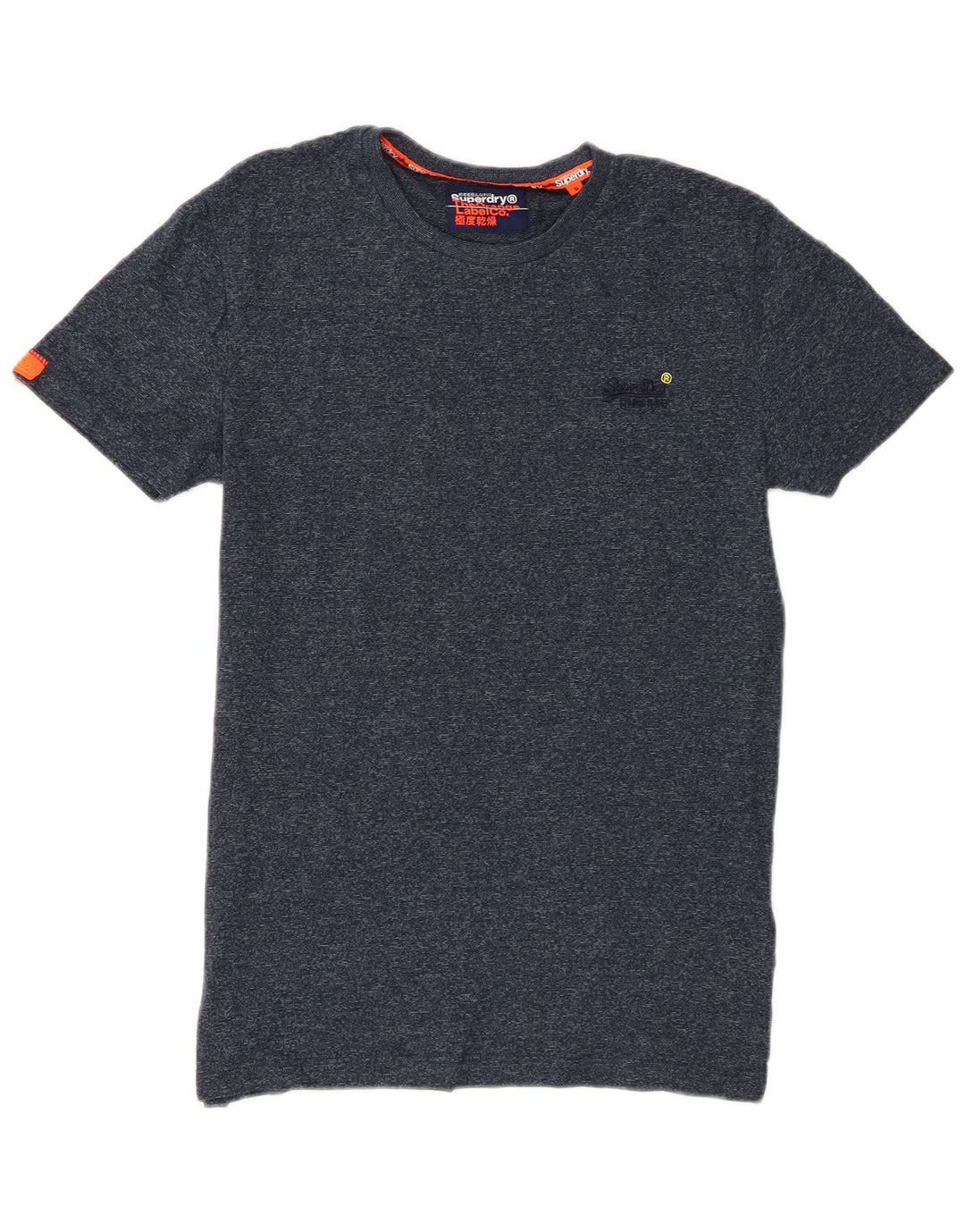 T-shirt da uomo Superdry Top Small in cotone screziato blu navy