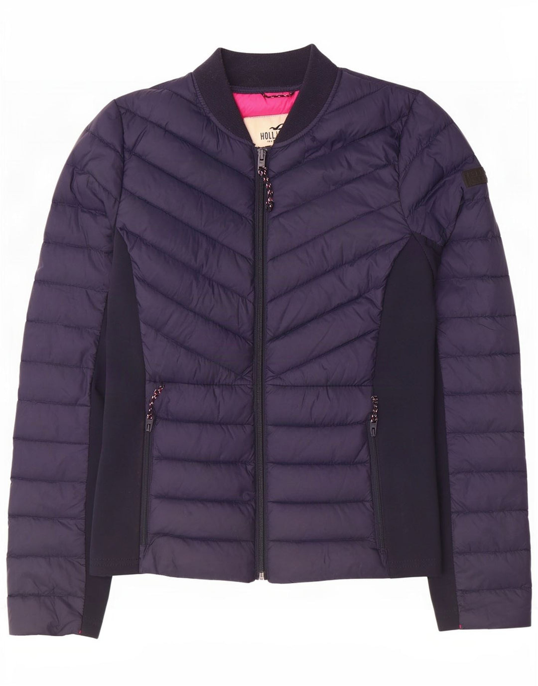 Giacca imbottita Hollister da donna UK 6 XS blu navy nylon