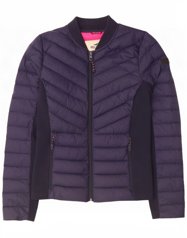 Giacca imbottita Hollister da donna UK 6 XS blu navy nylon