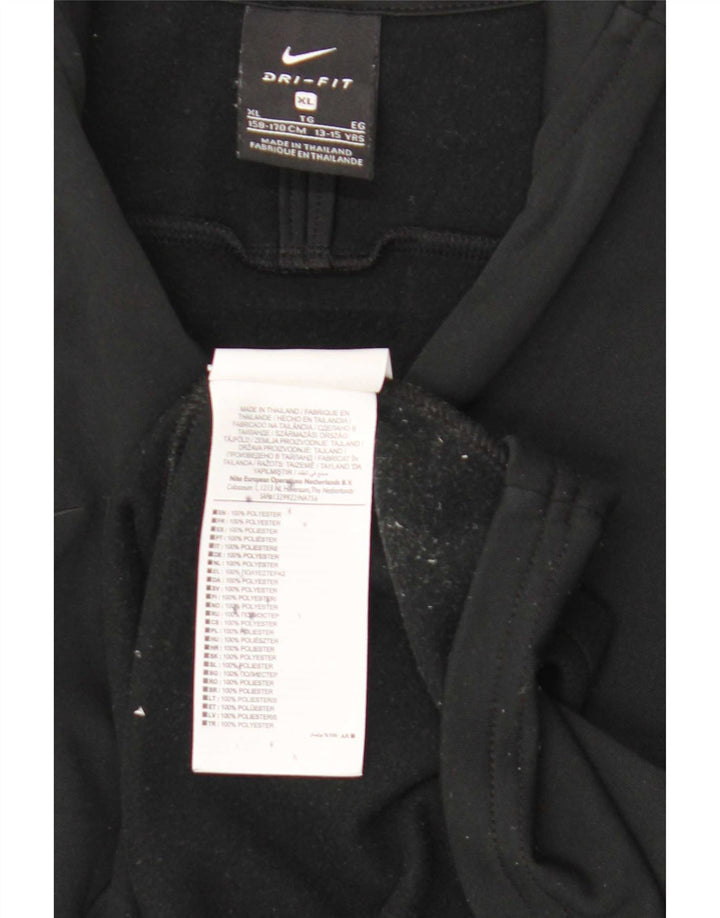 Top della tuta pullover Nike da ragazzo Dri Fit con zip e collo 13-14 anni XL Nera
