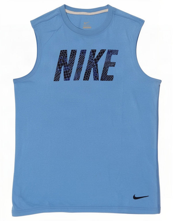 Canotta grafica Nike da ragazzo 12-13 anni Large Blue Cotton