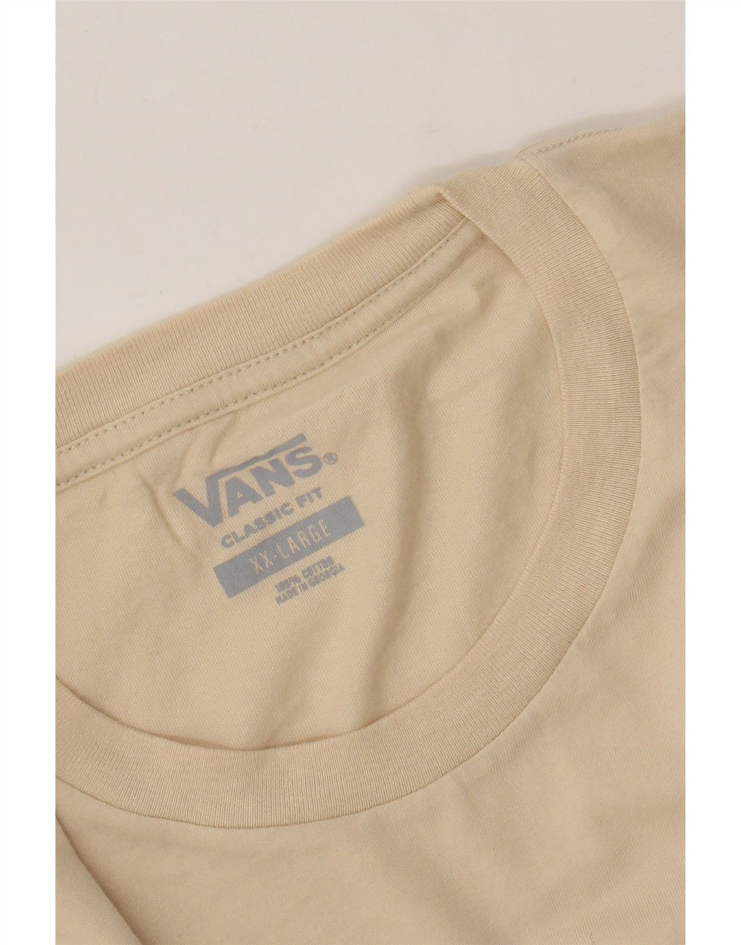 T-shirt da uomo con vestibilità classica VANS 2XL in cotone beige