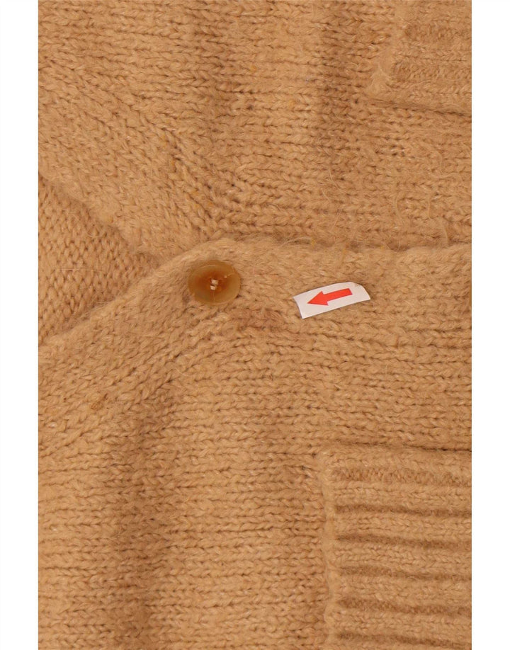Maglione cardigan corto da donna Zara UK 14 Lana di alpaca beige medio